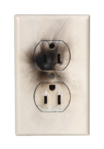scorched electrical outlet