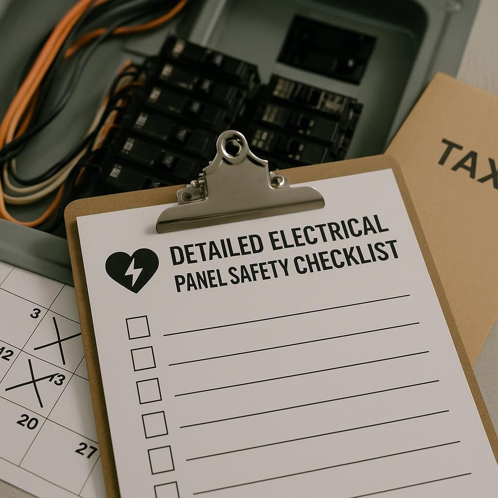 Detailed Electrical Panel Safety Checklist illustrating electrical panel safety checklist